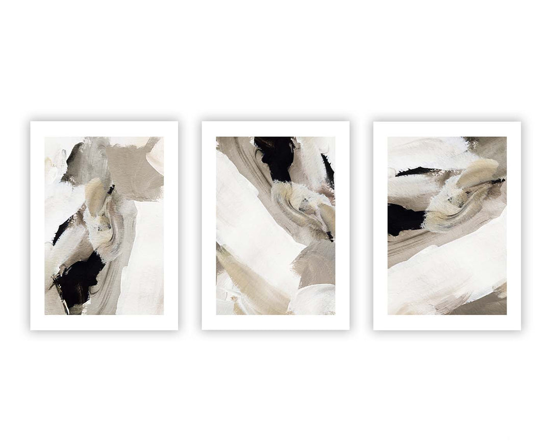 abstract wall art print framed gallery wall beige black nude neutral white