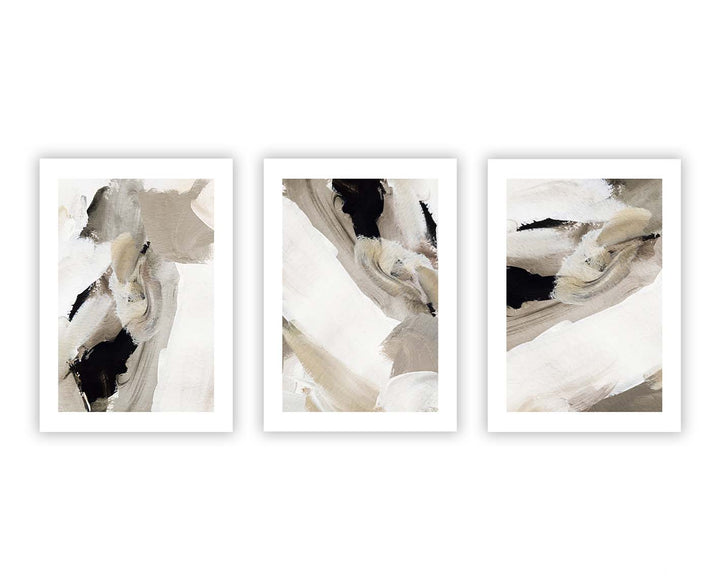 abstract wall art print framed gallery wall beige black nude neutral white