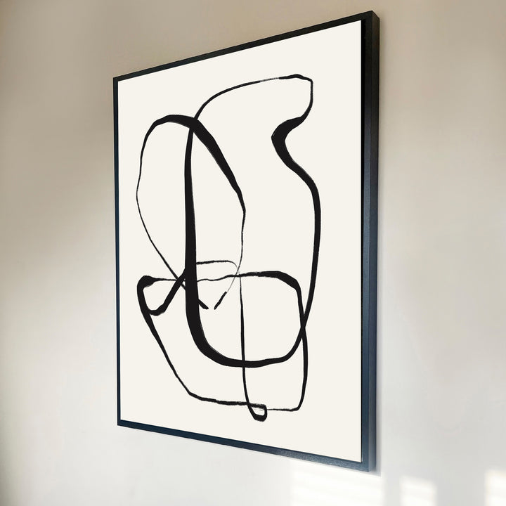 abstract wall art premium framed canvas nude neutral black