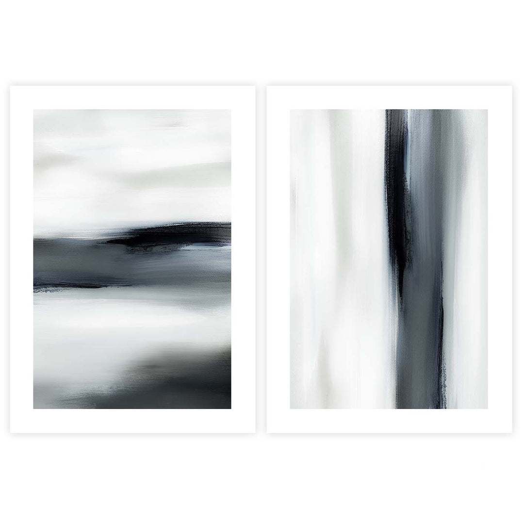 ABSTRACT, WALL ART, PRINT, BLUE, WHITE