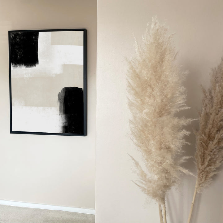 black and beige abstract canvas 