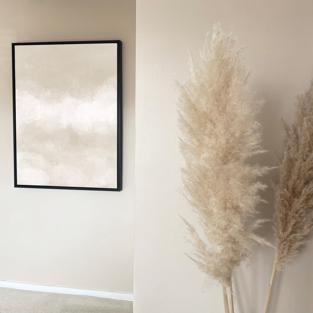 beige abstract art canvas