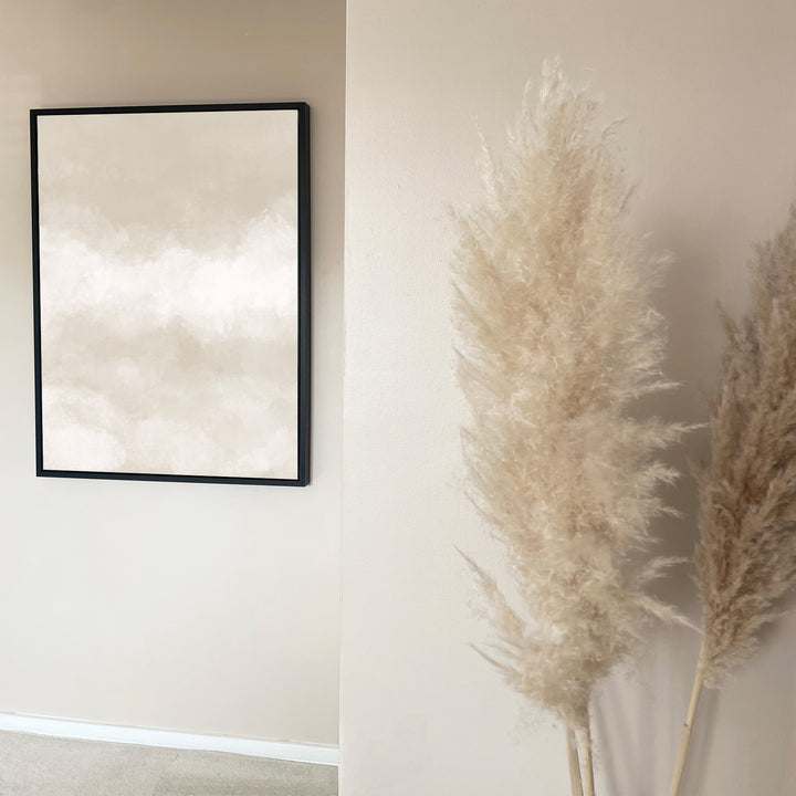 beige abstract art canvas