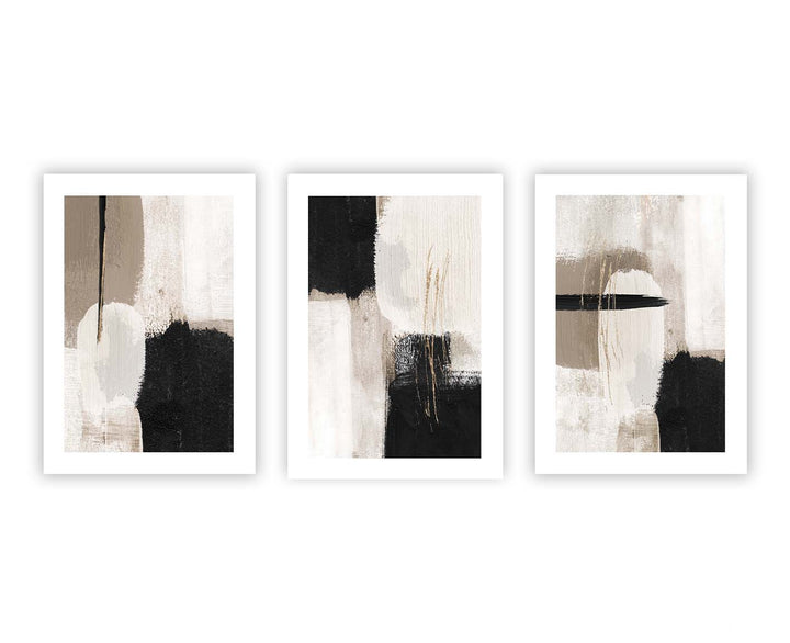 premium abstract wall art print framed gallery wall set beige brown neutral white black gold detail
