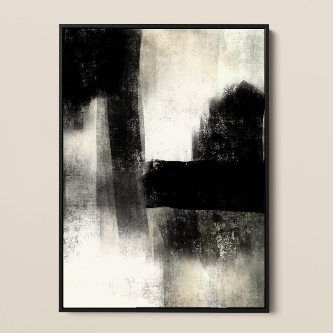 premium framed abstract canvas, black, white, nude, neutral