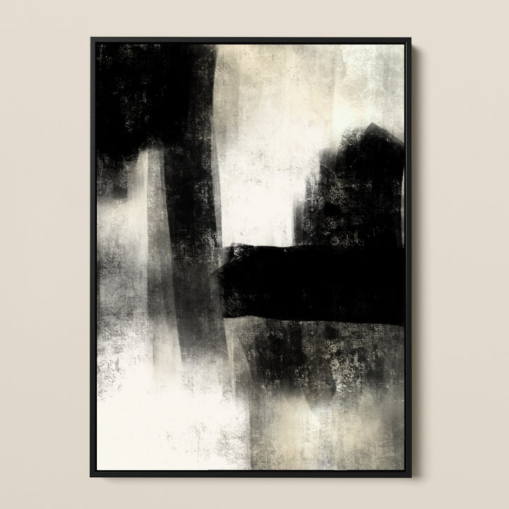 premium framed abstract canvas, black, white, nude, neutral