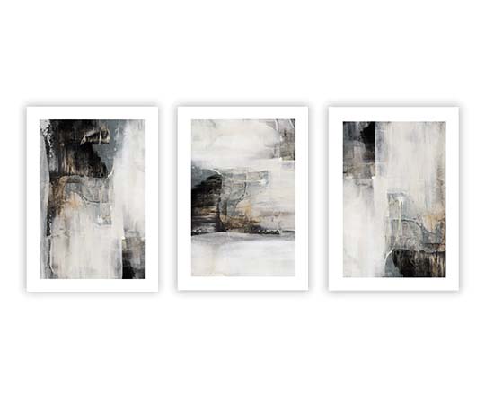 abstract wall art print framed gallery wall set grey blue black white