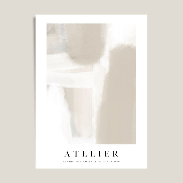 premium abstract wall art print nude beige white 