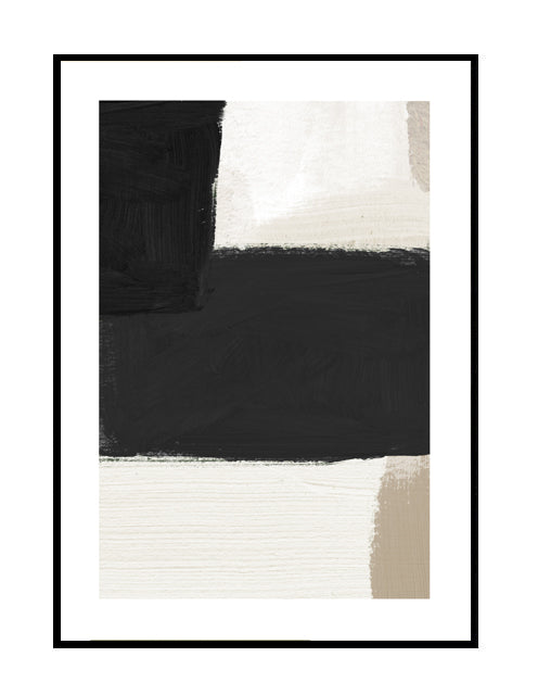 premium abstract wall art prints, neutral toned, black cream taupe