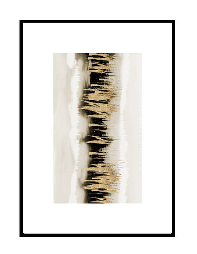 abstract wall art neutral stone beige gold black