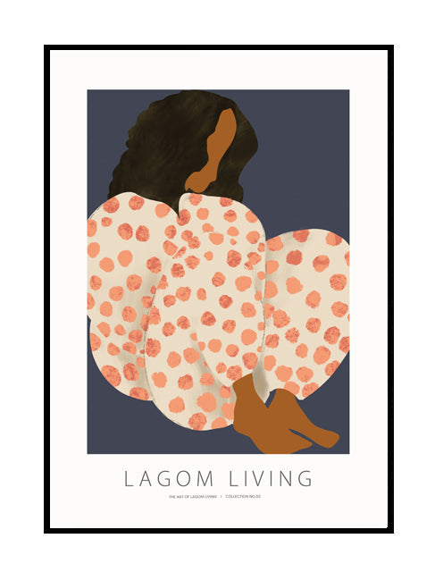 abstract wall art wall print neutral bold blue peach orange