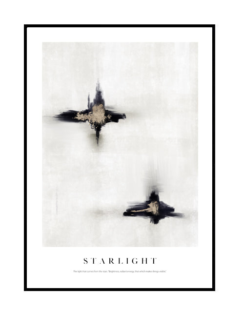 premium wall art abstract white grey black purple gold starlight