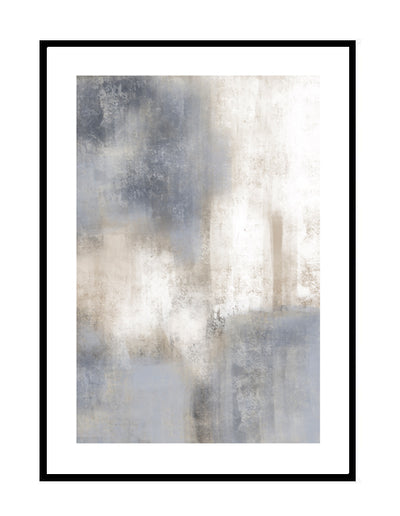 blue and paint abstract print painting