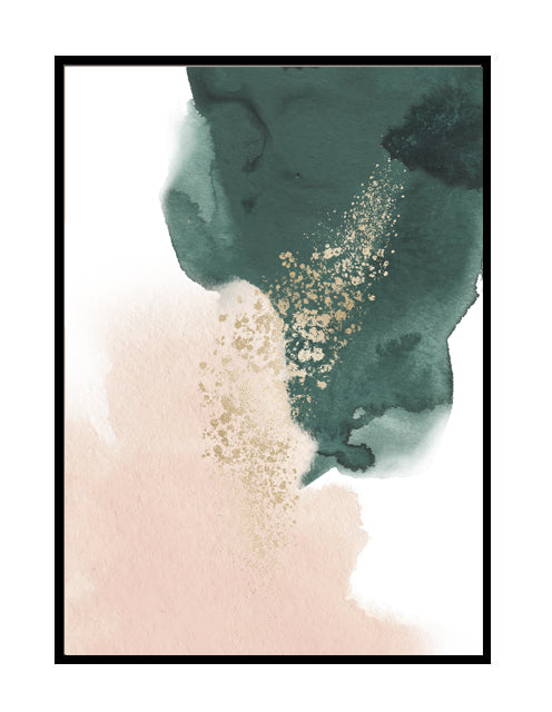 abstract wall print wall art pink green gold