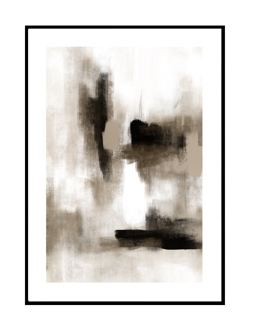 abstract wall art neutral nude beige brown black stone