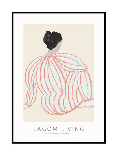 abstract art wall print neutral peach illustration