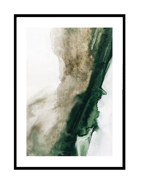 abstract wall art green earthy print