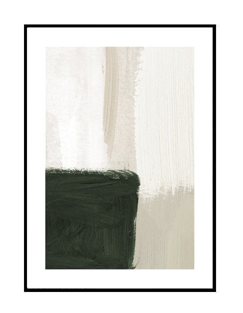 abstract wall art green neutral stone beige print 