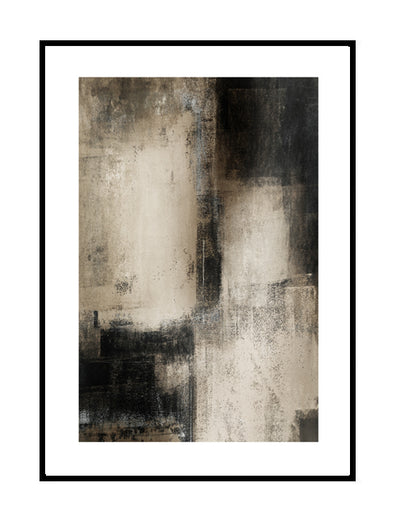 abstract neutral natural beige brown print wall art