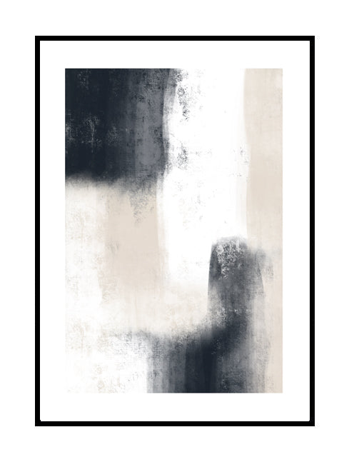 blue and beige abstract print