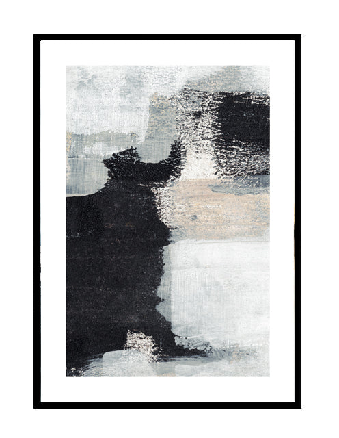 abstract wall art wall print blue grey black 