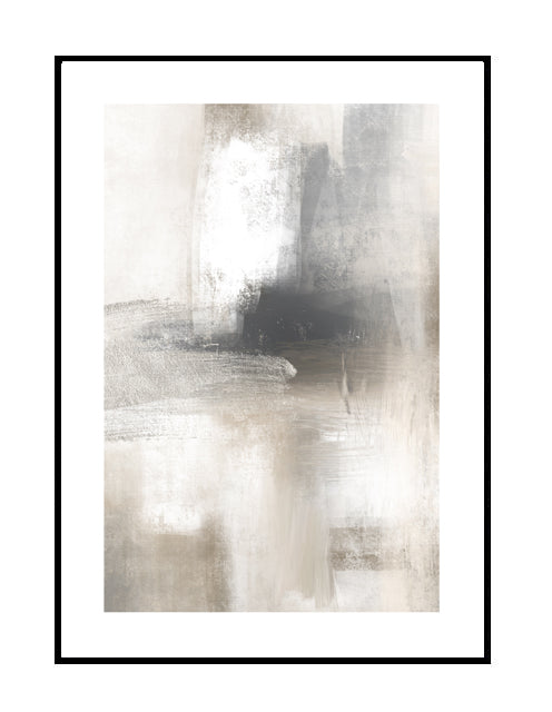 abstract wall art print , premium brushstroke artwork, grey, beige, white, neutral, calming 