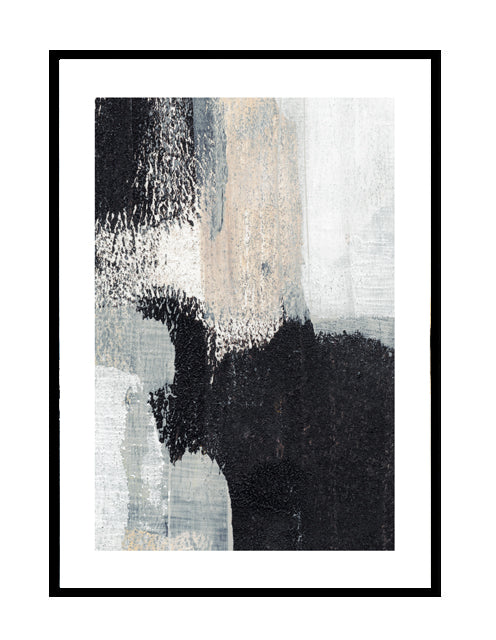 abstract wall art wall print blue neutral grey black