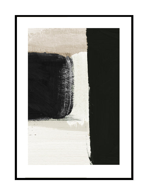 abstract modern wall art print, premium wall art collection, black, neutral 