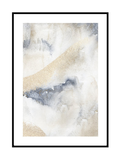 abstract wall art prints beige gold cloud grey blue artwork