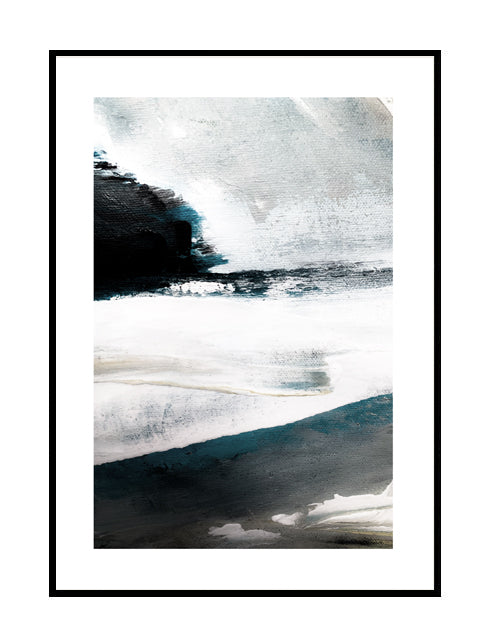 teal blue wall print