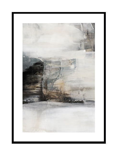 abstract wall art print grey blue neutral 