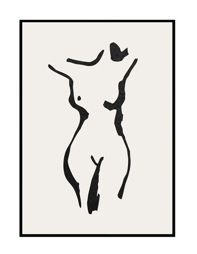 abstract wall print of naked woman