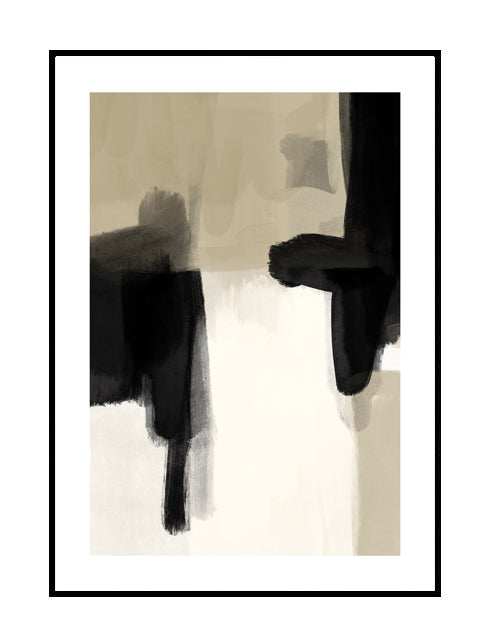 abstract wall art neutral nude beige black brown
