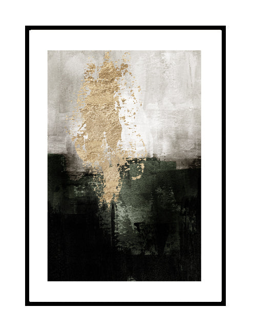 abstract wall art print stone beige green gold artwork canvas