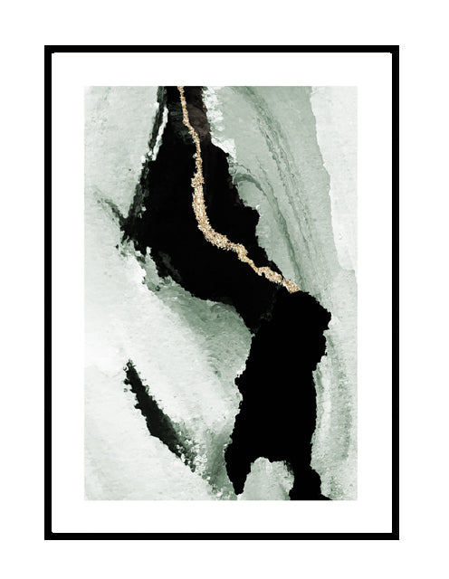 green abstract wall print