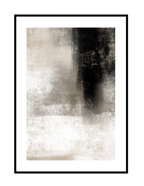 beige and black abstract painting