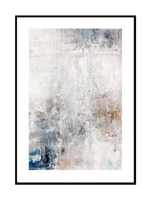 abstract wall art wall print grey white blue 