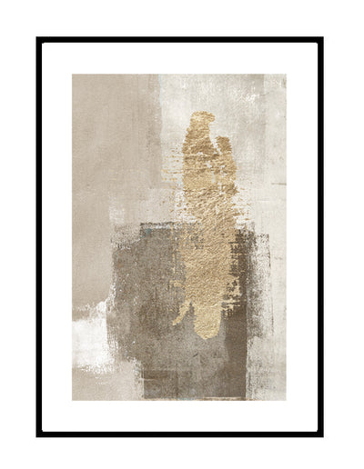 beige and gold abstract wall print