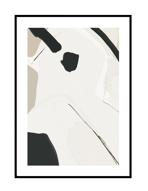 beige abstract art print