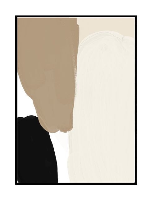 abstract print wall art neutral nude black beige paint detail premium