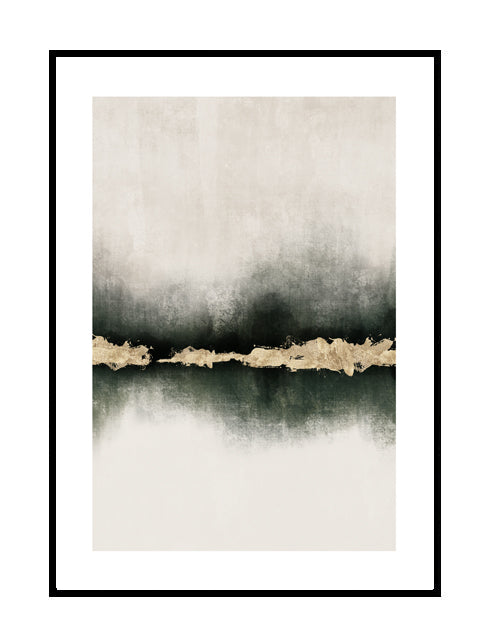 abstract wall art print beige stone natural gold green emerald 