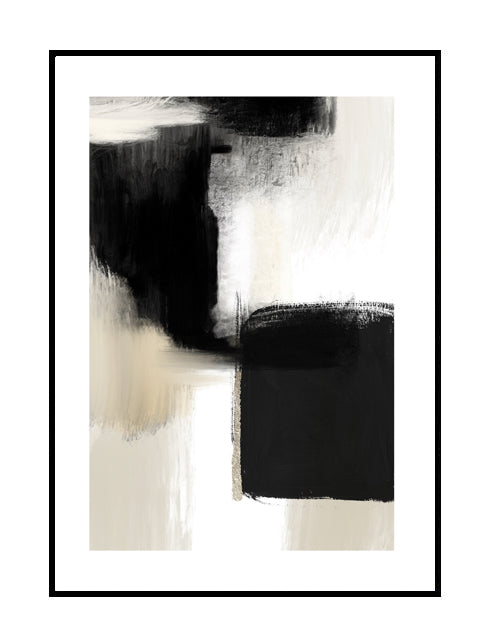 abstract wall print wall art neutral nude beige stone black gold