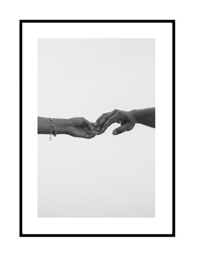 monochrome black and white print wall art photograph hands