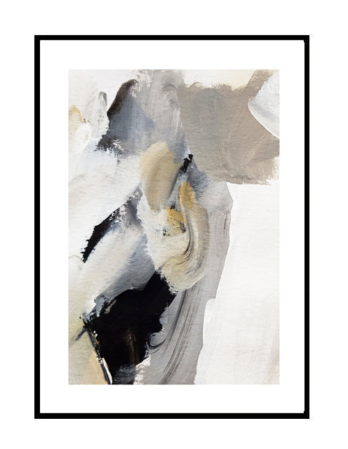 grey and black abstract wall print