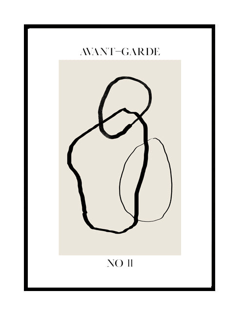 abstract wall art neutral nude beige black wall print