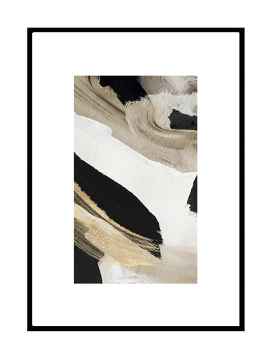 abstract wall art bold black gold beige brown neutral nude