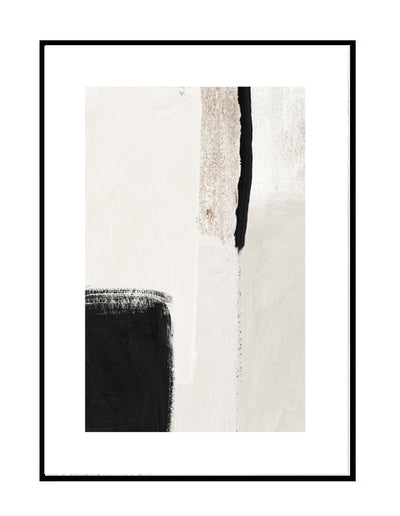 abstract wall art prints nude neutral beige stone black brush artwork