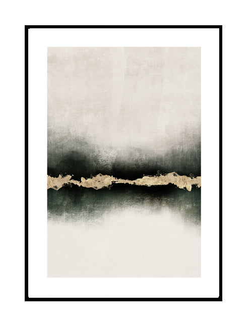 abstract wall art print beige stone natural green emerald gold