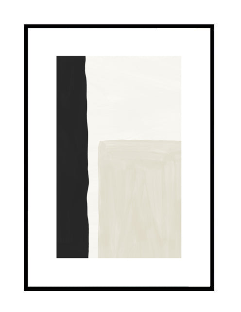 beige, black, cream, premium art work, wall art print,  abstract wall print