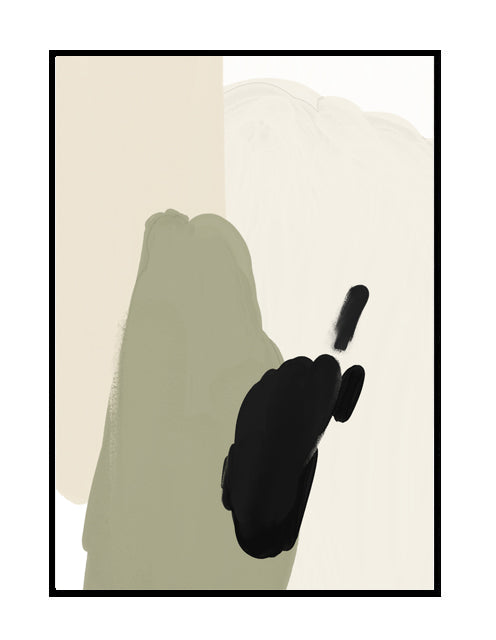 abstract neutral green wall art, premium wall art print, abstract artwork collection, Khaki, black, cream